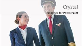  Presentation with pilot - PPT theme enhanced with cutouts-of-mature-pilot-talking background and a sky blue colored foreground