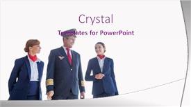  Presentation with pilot - Amazing slide set having cutouts-of-mature-pilot-walking backdrop and a sky blue colored foreground