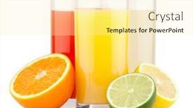  Presentation with juices - PPT theme enhanced with cutrus-juices background and a blonde colored foreground
