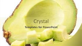  Presentation with avocado - Presentation design enhanced with cuts-of-avocado-fruit-isolated background and a yellow colored foreground