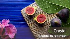  Presentation with fig tree - Colorful slide set enhanced with cutted fruits and fig tree backdrop and a tawny brown colored foreground