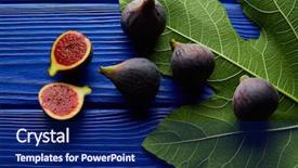  Presentation with fig tree - Colorful presentation theme enhanced with cutted fruits and fig tree backdrop and a navy blue colored foreground