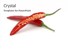  Presentation with peppers - Slide deck enhanced with cutted red hot chili peppers background and a pink colored foreground