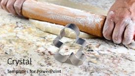  Presentation with gingerbread man - PPT theme having cutter on a granite counter background and a soft green colored foreground