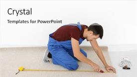  Presentation with flooring - Amazing PPT layouts having cutter while installing new carpet backdrop and a white colored foreground