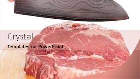  Presentation with damascus steel - Presentation having cutting-beef-with-damascus-steel background and a  colored foreground