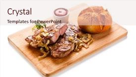  Presentation with cutting board - Cool new slide deck with cutting board on white background backdrop and a lemonade colored foreground