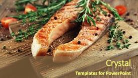  Presentation with cutting board - PPT theme having cutting board on wooden background background and a tawny brown colored foreground