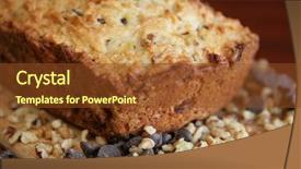  Presentation with chocolate nuts - PPT theme with cutting board with chocolate background and a tawny brown colored foreground