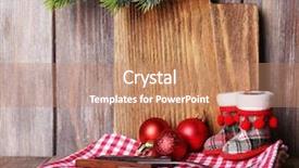  Presentation with cutting board - Colorful slide set enhanced with cutting board with christmas decoration backdrop and a coral colored foreground