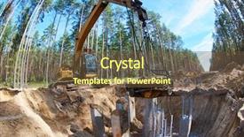  Presentation with cutting concrete - Cool new theme with cutting concrete pole during foundation backdrop and a  colored foreground