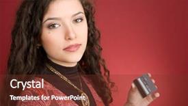  Presentation with credit card - Cool new PPT theme with cutting credit card process isolated backdrop and a  colored foreground