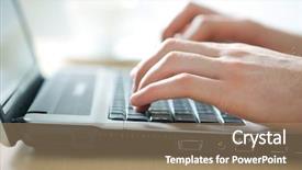  Presentation with mail - Colorful theme enhanced with cutting edge - businessman writing e-mail backdrop and a coral colored foreground