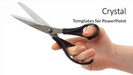  Presentation with waiter hand in white glove - Amazing presentation having cutting edge - scissors in hand isolated backdrop and a white colored foreground