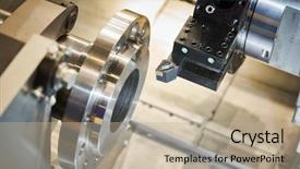  Presentation with shaft - Amazing PPT theme having cutting flange and shaft backdrop and a mint green colored foreground