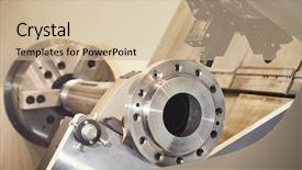  Presentation with shaft - Slide deck featuring cutting flange and shaft background and a soft green colored foreground