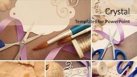  Presentation with scrapbooking - Beautiful presentation featuring cutting flowers - scrapbooking craft materials backdrop and a lemonade colored foreground