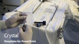  Presentation with laparoscopic surgery - PPT theme consisting of cutting grid holder for surgery background and a gray colored foreground