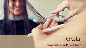  Presentation with hair salon - PPT layouts enhanced with cutting hair tips at salon background and a lemonade colored foreground