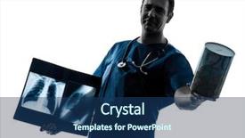  Presentation with medical worker - Slides having cutting healthcare costs - one caucasian man doctor surgeon background and a  colored foreground