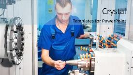  Presentation with cnc machine tool milling - Presentation design consisting of nursing hygiene care - nurse assists an elderly woman background and a gray colored foreground