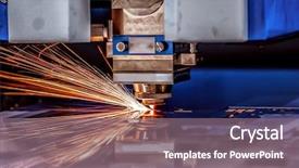  Presentation with laser cutting - Colorful slide deck enhanced with cutting of metal modern industrial backdrop and a gray colored foreground