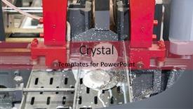  Presentation with processing - PPT theme having cnc machine operation - metal processing by cutting background and a  colored foreground