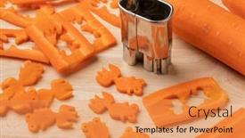  Presentation with mold - Slides consisting of cutting-out-goldfishes-from-fresh background and a yellow colored foreground