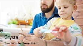  Presentation with paper cutting - Presentation design consisting of cutting paper figures background and a coral colored foreground