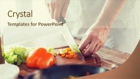  Presentation with cutting board - Audience pleasing slides consisting of cutting pepper on cutting board backdrop and a cream colored foreground