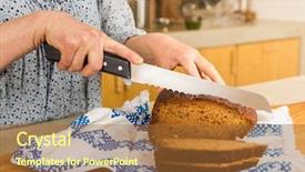  Presentation with gluten free - Beautiful PPT theme featuring cutting slices of gluten-free backdrop and a red colored foreground