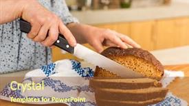  Presentation with gluten free - PPT layouts featuring cutting slices of gluten-free background and a tawny brown colored foreground