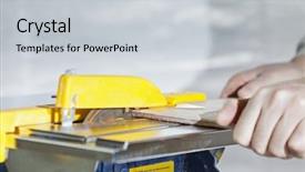  Presentation with tile - PPT theme enhanced with cutting tile background and a light gray colored foreground