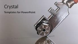  Presentation with cut - Slide deck having glazier cut glass on table background and a light gray colored foreground