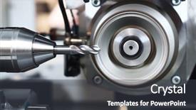  Presentation with metalworking cnc - Presentation design enhanced with sharpener - sharpening metalworking industrial cnc metal background and a ocean colored foreground