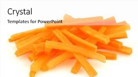  Presentation with skin care natural yellow and white - Theme featuring cutting vegetables - winter carrot cut in julienne background and a white colored foreground