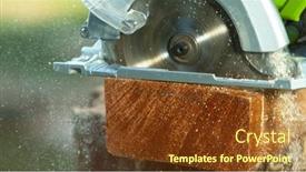  Presentation with wood log - Theme consisting of cutting-wood-log-with-circular background and a tawny brown colored foreground