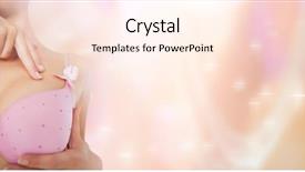  Presentation with breast cancer - Beautiful PPT theme featuring cutting yellow ribbon - breast cancer woman with transition backdrop and a  colored foreground