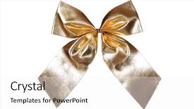  Presentation with white gold - Amazing presentation design having cutting yellow ribbon - gold bow over white backdrop and a white colored foreground