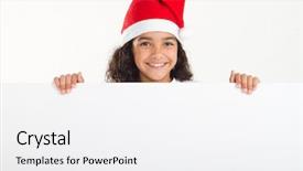  Presentation with cute black board - Beautiful presentation theme featuring cuture - cute little girl wearing santa backdrop and a white colored foreground