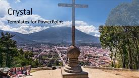  Presentation with guatemala - Colorful slide set enhanced with cuture - panoramic view from cerro de backdrop and a light blue colored foreground