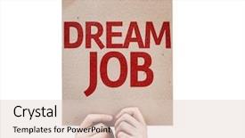  Presentation with dream job database administration - PPT theme having cv resume - dream job card isolated background and a lemonade colored foreground