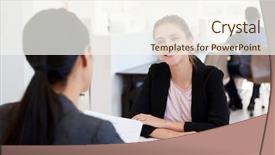 Presentation with resume - Slide deck featuring cv resume - two women sitting background and a cream colored foreground