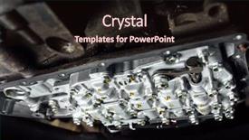  Presentation with automatic gear stick transmission - Presentation theme featuring cvt automatic transmission bottom view background and a  colored foreground