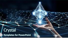  Presentation with connection - Theme enhanced with cyan - ethereum symbol and connection lines background and a ocean colored foreground