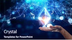  Presentation with connection - Amazing theme having cyan - ethereum symbol and connection lines backdrop and a navy blue colored foreground