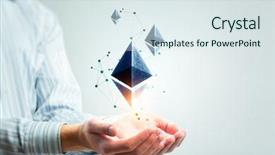  Presentation with connection - Slides featuring cyan - ethereum symbol and connection lines background and a sky blue colored foreground