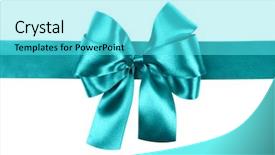  Presentation with silk saree - Slides featuring bow photo made from silk background and a cyan colored foreground