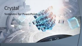  Presentation with cyber - Presentation having cyber 3d - innovative impressive technologies background and a light blue colored foreground