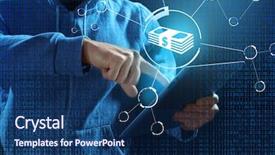  Presentation with financial fraud - Presentation theme featuring cyber attack and financial fraud background and a navy blue colored foreground